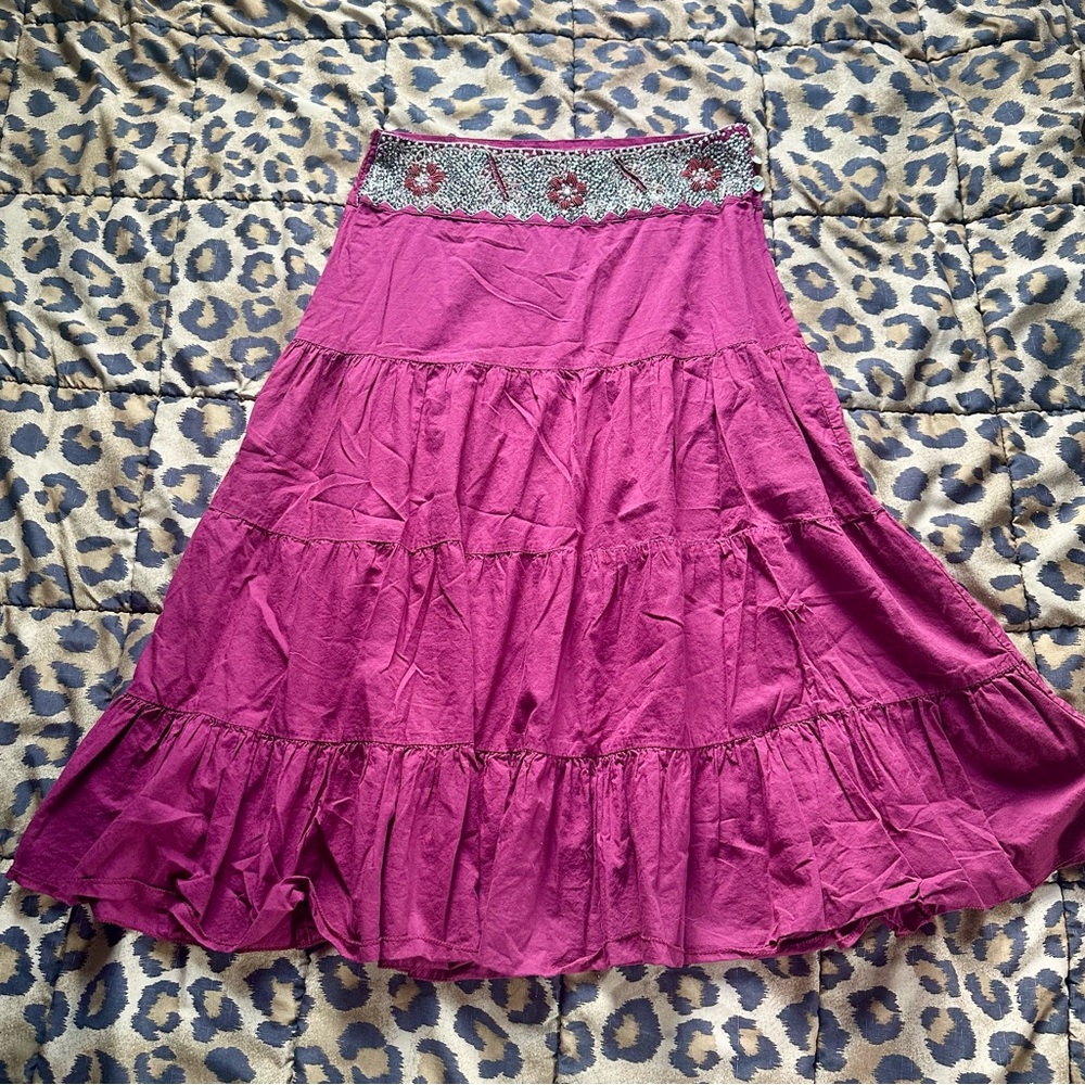 VINTAGE Charlotte Russe Beaded Boho Maxi Skirt
